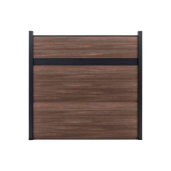 Jewett Cameron Companies Estate 6'W x 6'H King Cedar Aluminum/Composite Horizontal Fence Starter Section- IN GROUND EF EG2216 - main